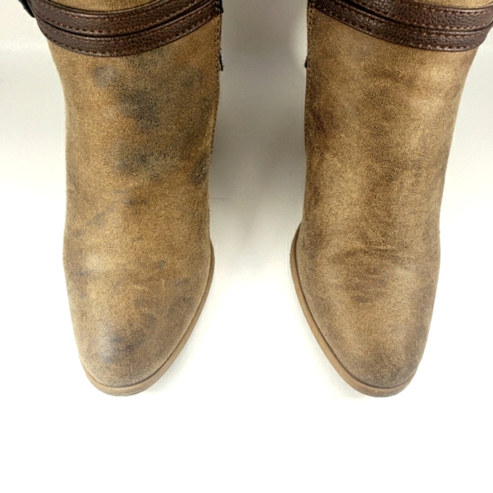 Shoe Dazzle Shanna Brown Faux Leather, Western Inspired Bootie. Women's Size 8M - Picture 4 of 12